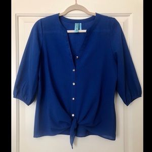Blue Button Up Blouse